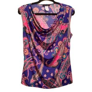 Jennie & Marlis Geometric Sleeveless Blouse | L